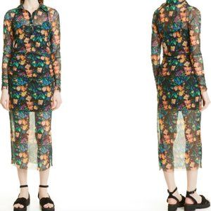 Ted Baker Betha Long Sleeve Mesh Shirtdress